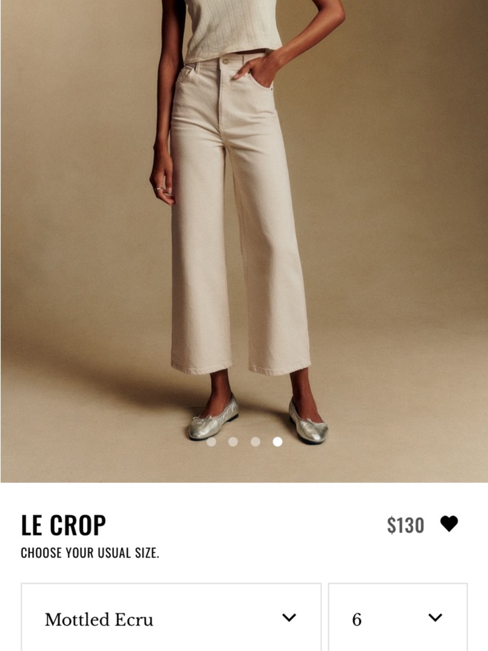 Sezane Le Crop Cropped Jeans in Ecru
